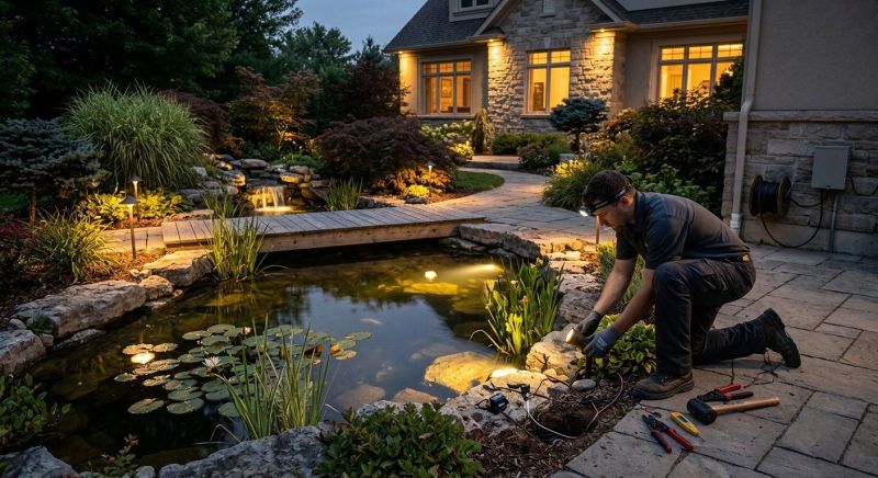 Pond Lighting Installation in Provo, UT